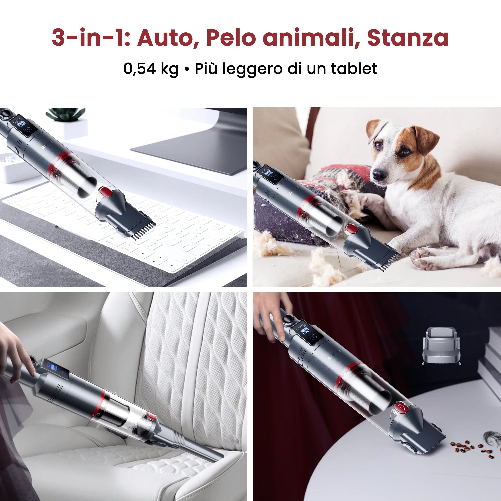 SmartAI 18000PA Powerful Handheld Vacuum Cordless Cleaner Lightweight Portable Car Vacuum with HEPA Filter for Office Home Hair