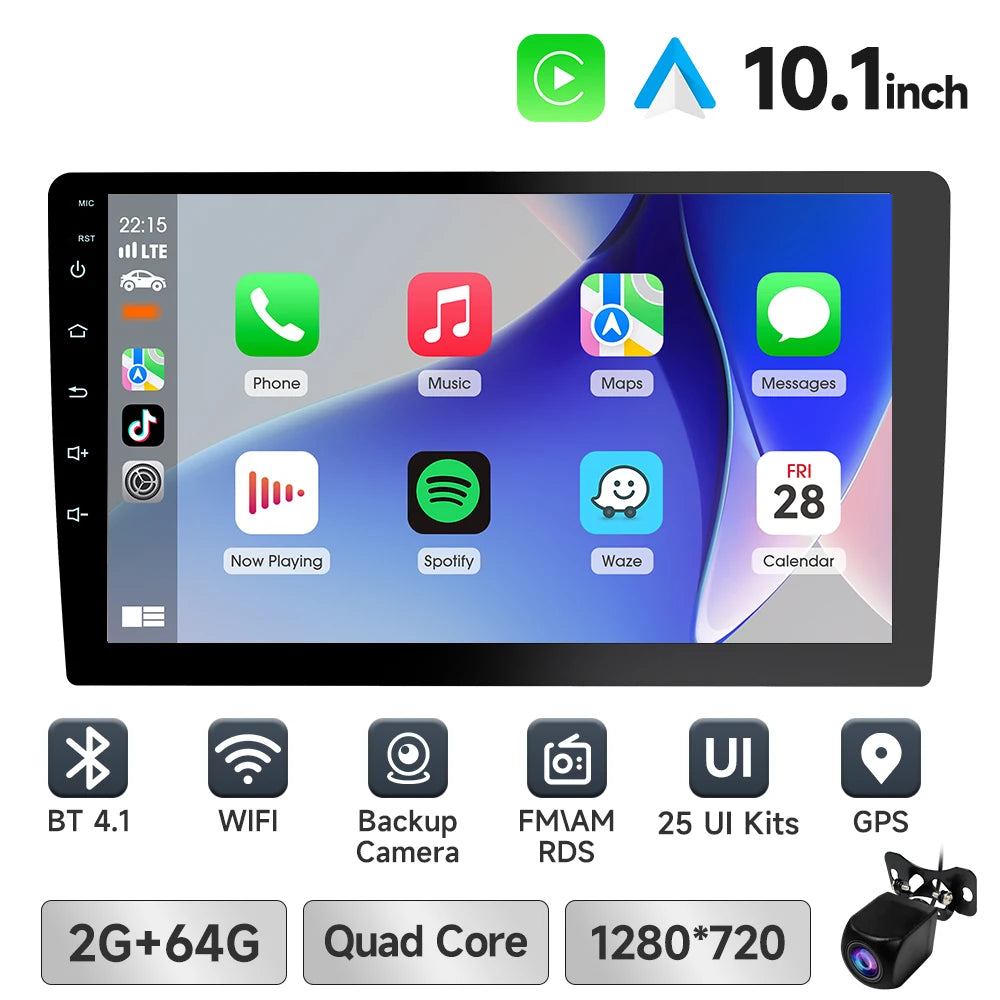 7 9 10 Inch Car Stereo Screen 2 Din CarPlay Android Auto Universal Car Radio with Backup Camera BT GPS WiFi FM Multimedia Player