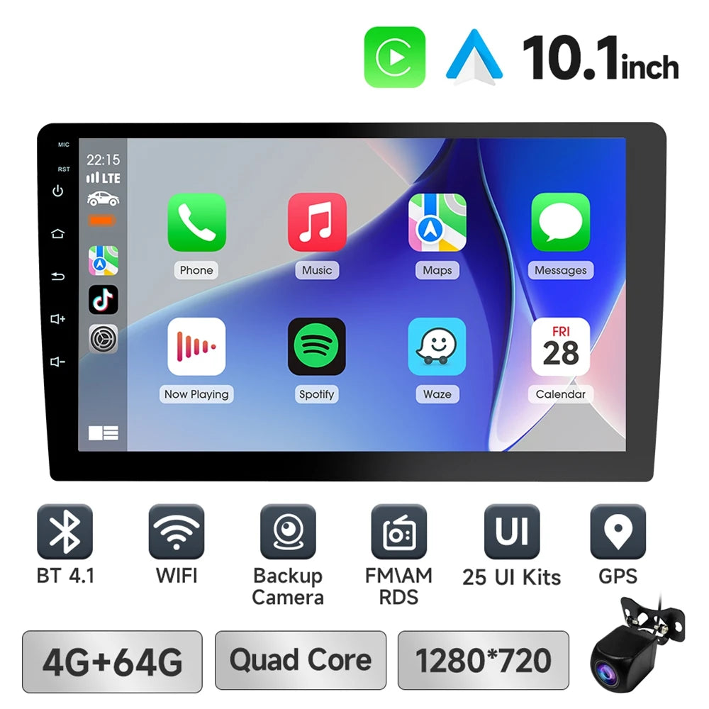 7 9 10 Inch Car Stereo Screen 2 Din CarPlay Android Auto Universal Car Radio with Backup Camera BT GPS WiFi FM Multimedia Player