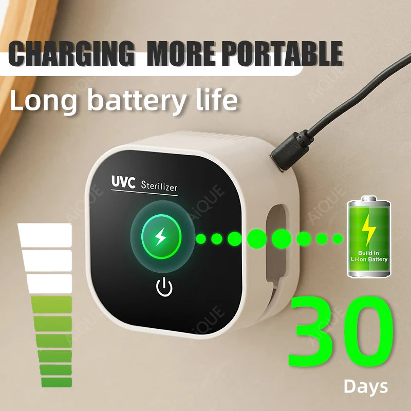 AiQUE Rechargeable Toothbrush Sterilizer with Drying Function Travel  Mini Portable Touch Switch UV Toothbrush Sterilizer Case