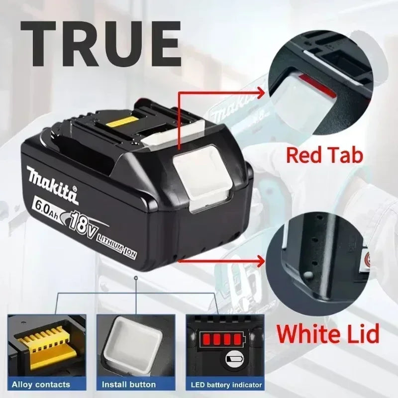 💎Original Makita 6Ah for Makita 18V Battery BL1830B BL1850B BL1850 BL1840 BL1860 BL1815 Replacement Lithium Battery💎