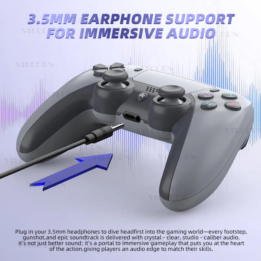 Wireless Gamepad for PS4 Bluetooth-compatible Game Controller for PS4 Slim/PS4 Pro/Steam Platform Win 10 PC Joystick