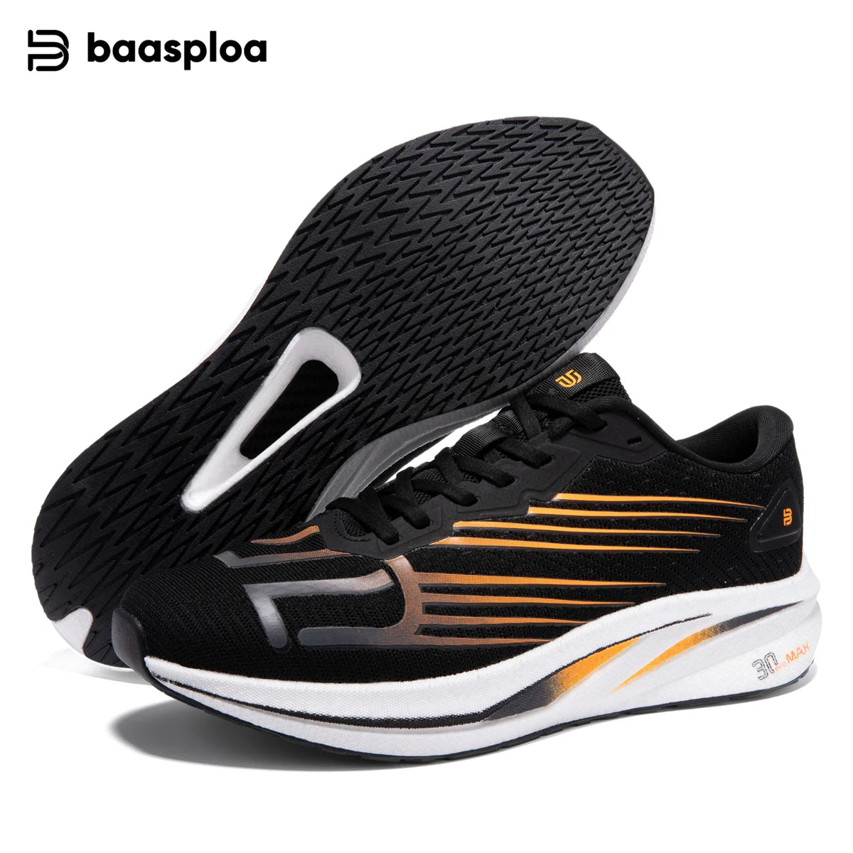 Baasploa Men Running Shoes 2025 New Professional Training Lightweight Sport Shoes Male Carbon Plate Mesh Breathable Sneakers