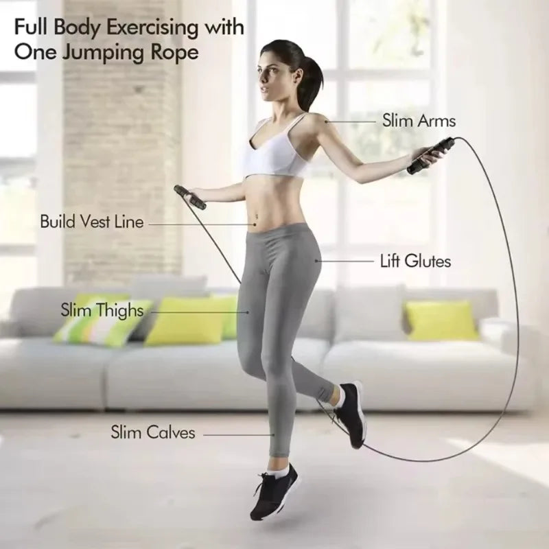 Tangle-Free Adjustable Steel Wire Jump Rope Rapid Speed Skipping Jump Ropes Fitness Workout Sport Equipment for Kids Adults