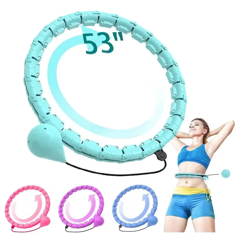 24 Knots Fitness Hoop Weighted Sport Circle Sport Weight Loss Plus Size Smart Exercise 2 In 1 Adjustable with Detachable Knots