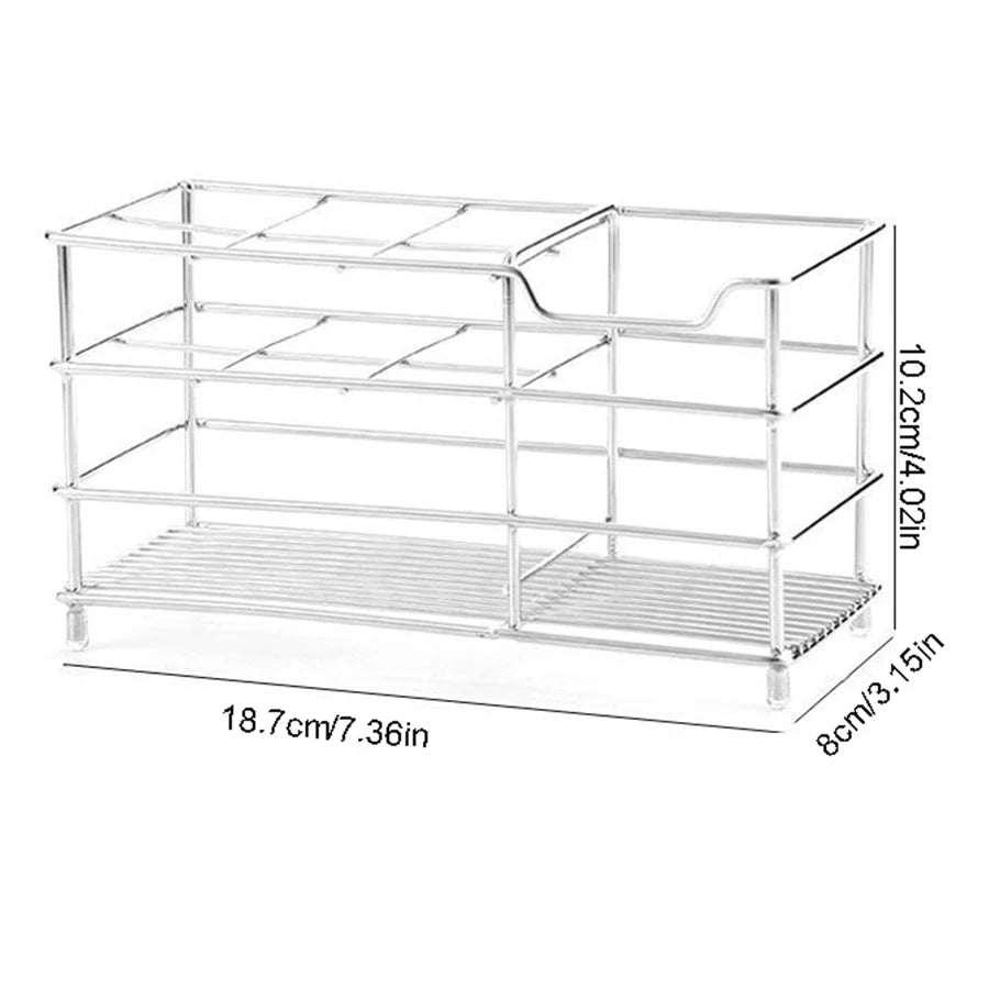 304 Stainless Steel Bathroom Toothbrush Holder Toothpaste Holder, Multi-slot Bathroom Accessory Organizer Storage Box