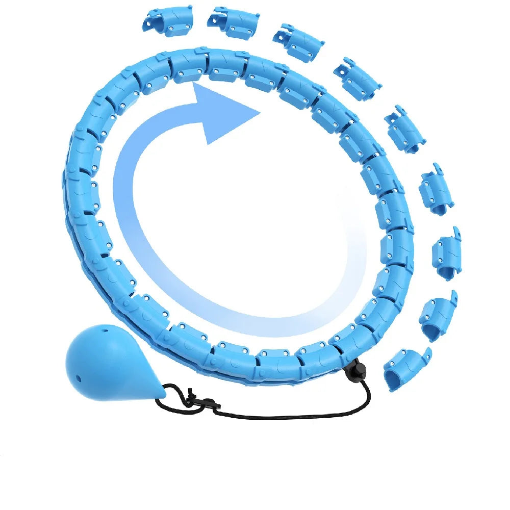 24 Knots Fitness Hoop Weighted Sport Circle Sport Weight Loss Plus Size Smart Exercise 2 In 1 Adjustable with Detachable Knots