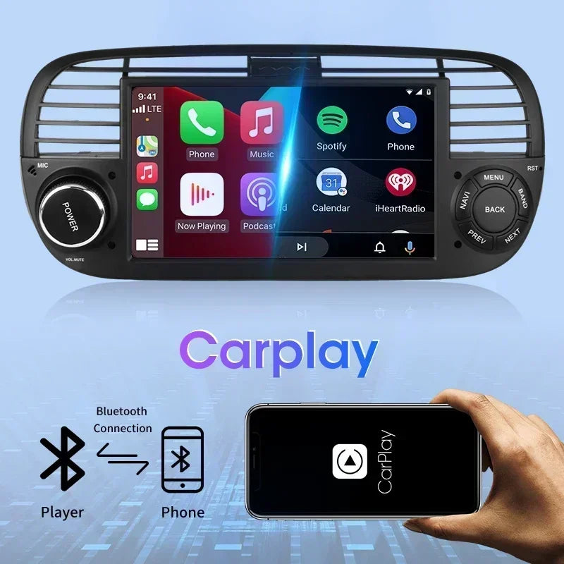 Srnubi 7" Android 12 2Din Car Radio For FIAT 500 2007 - 2015 Abarth Multimedia Negation Player Carplay Auto 4G DVD Head Unit