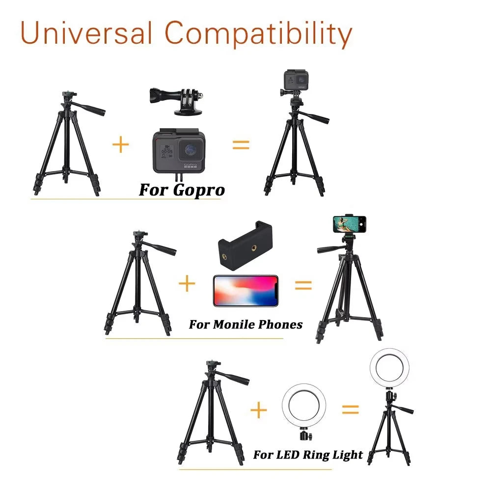 3120 Tripod For Phone 100cm Universal Camera Tripod Stand Phone Holder Lightweight Universal Photography For Xiaomi Huawei DSLR