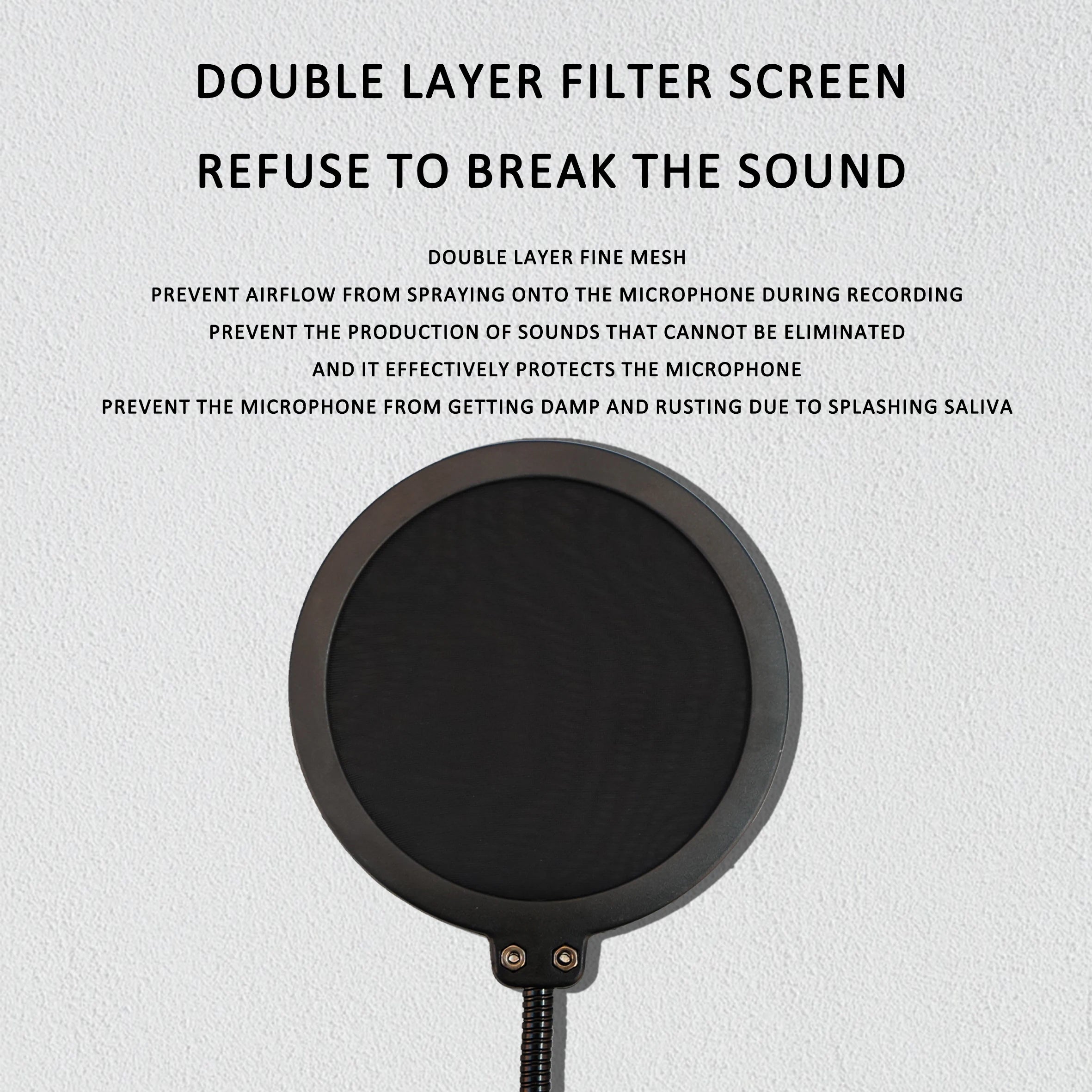 Microphone accessories Metal pop filter universal microphone windshield for studio recording condenser microphone