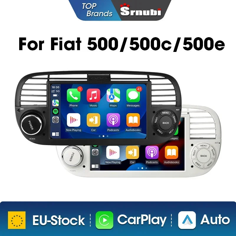 Srnubi 7" Android 12 2Din Car Radio For FIAT 500 2007 - 2015 Abarth Multimedia Negation Player Carplay Auto 4G DVD Head Unit