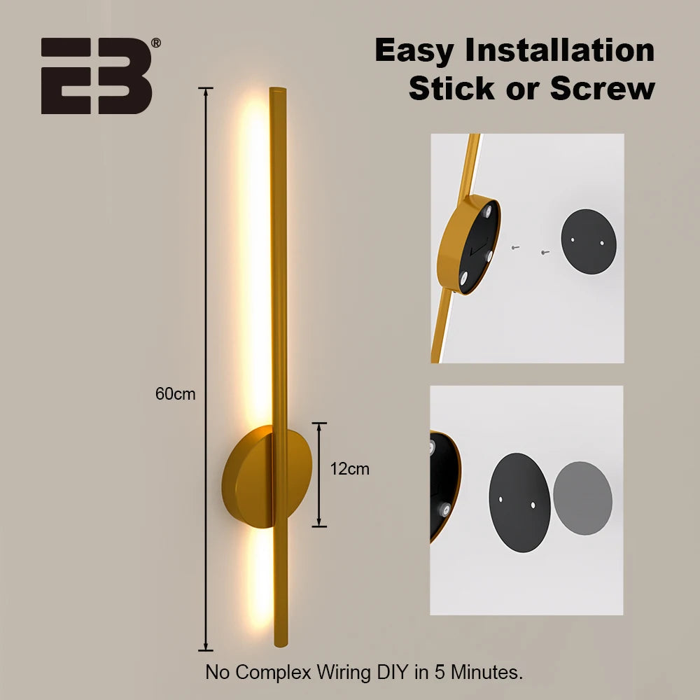 2 Packs Wall Light Sconces Battery Operated Gold Wireless Wall Lights Indoor LED Usb Rechargeable Interior Wall Sconce 60cm