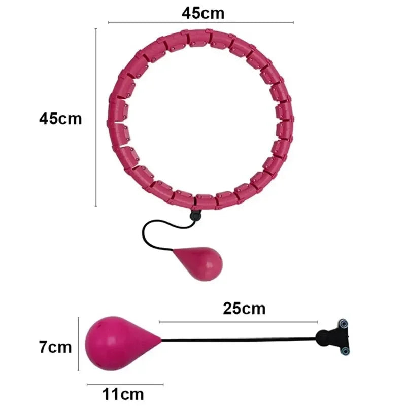 24 Knots Fitness Hoop Weighted Sport Circle Sport Weight Loss Plus Size Smart Exercise 2 In 1 Adjustable with Detachable Knots
