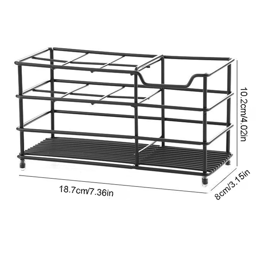 304 Stainless Steel Bathroom Toothbrush Holder Toothpaste Holder, Multi-slot Bathroom Accessory Organizer Storage Box