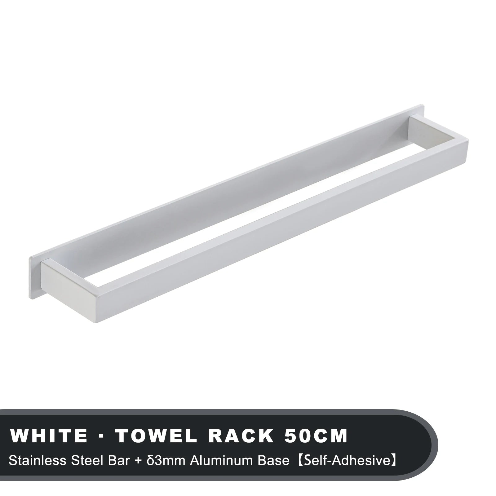 Black Stainless Steel Towel Holder No Drill Wall Shower Towel Shelf Kithchen Towel Hanger Rail Bathroom Towel Rack Self Adhesive