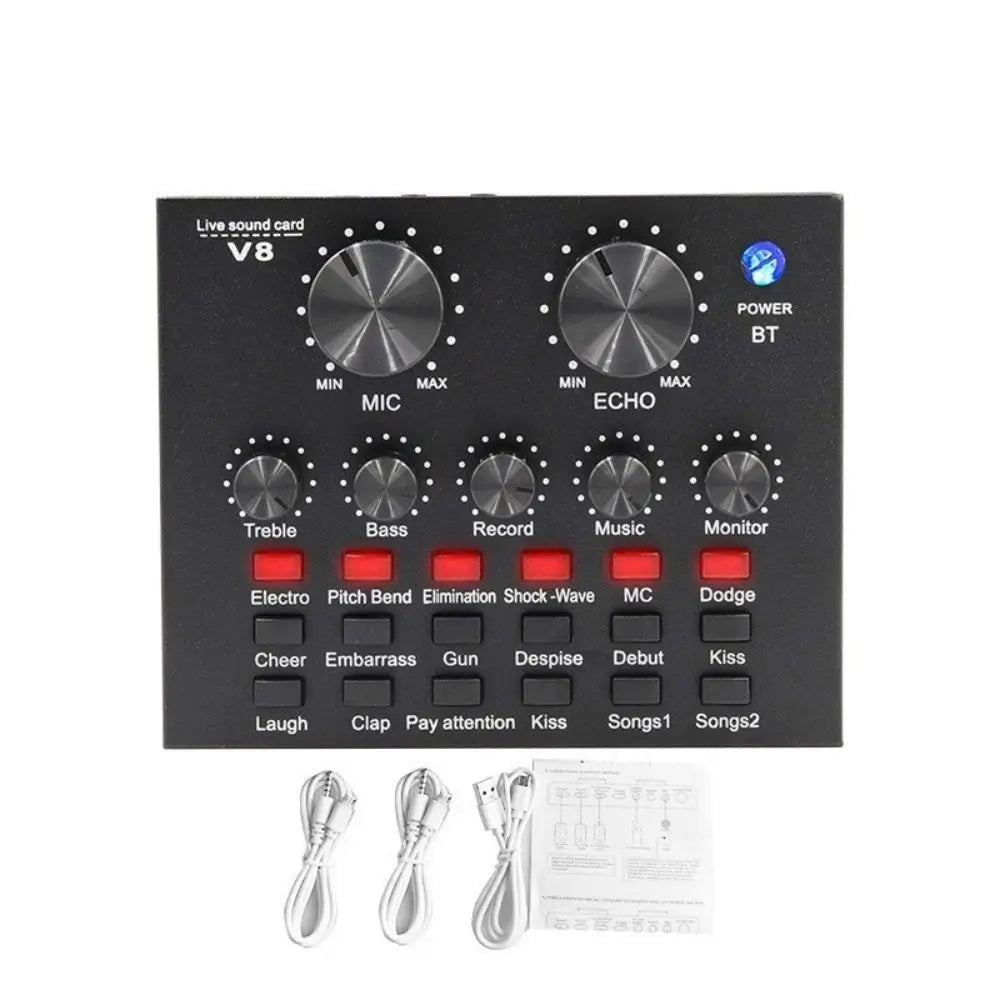 BM800 Condenser Microphone Kit Streaming Mobile Phone Audio Mixer Computer Sound Card V8 Audio Mixer Streaming Audio Smartphone