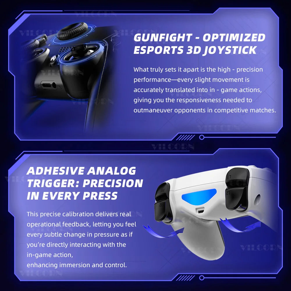 Wireless Gamepad for PS4 Bluetooth-compatible Game Controller for PS4 Slim/PS4 Pro/Steam Platform Win 10 PC Joystick
