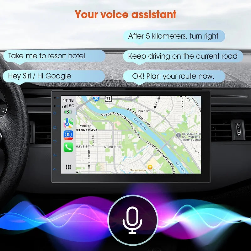 7 9 10 Inch Car Stereo Screen 2 Din CarPlay Android Auto Universal Car Radio with Backup Camera BT GPS WiFi FM Multimedia Player