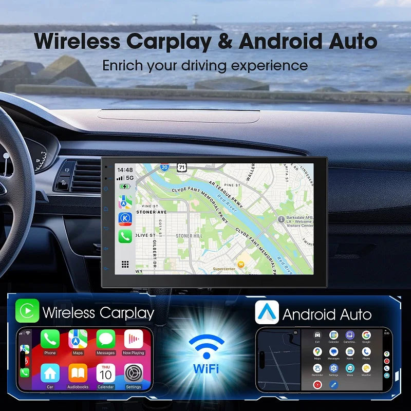 7 9 10 Inch Car Stereo Screen 2 Din CarPlay Android Auto Universal Car Radio with Backup Camera BT GPS WiFi FM Multimedia Player