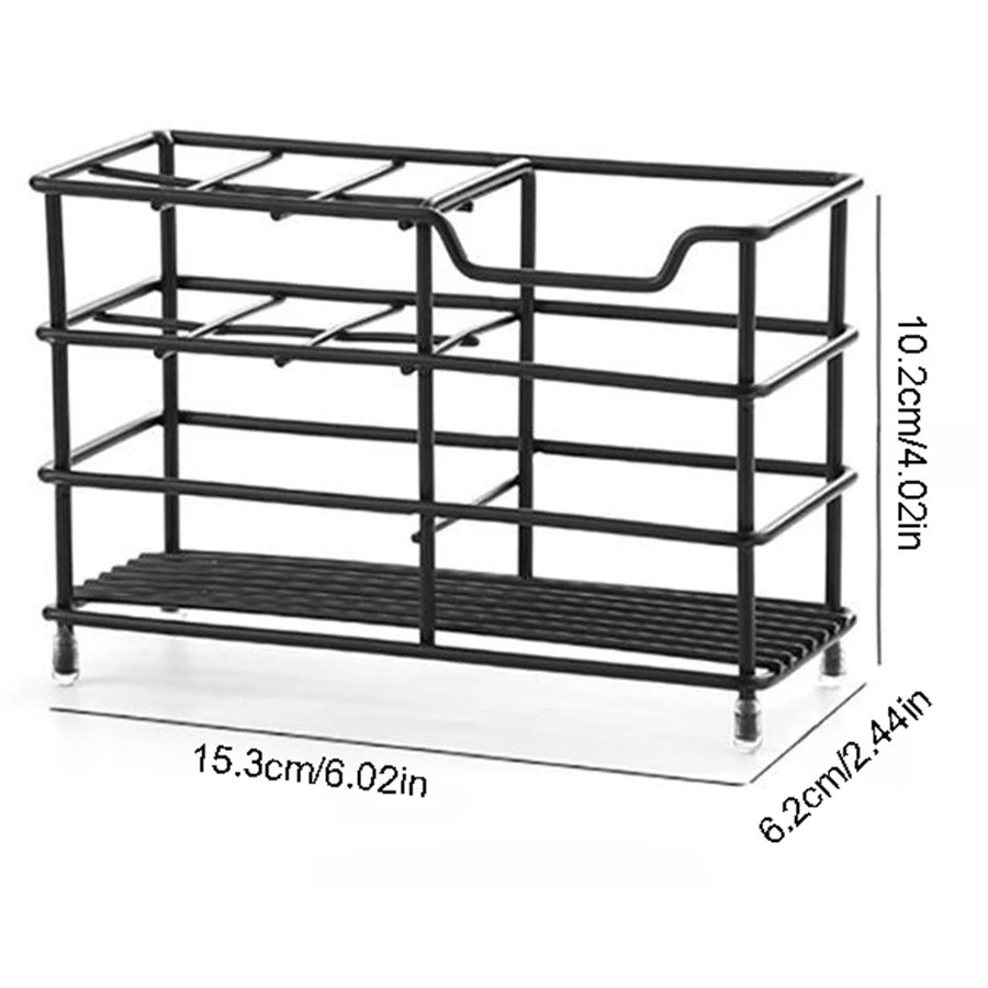304 Stainless Steel Bathroom Toothbrush Holder Toothpaste Holder, Multi-slot Bathroom Accessory Organizer Storage Box