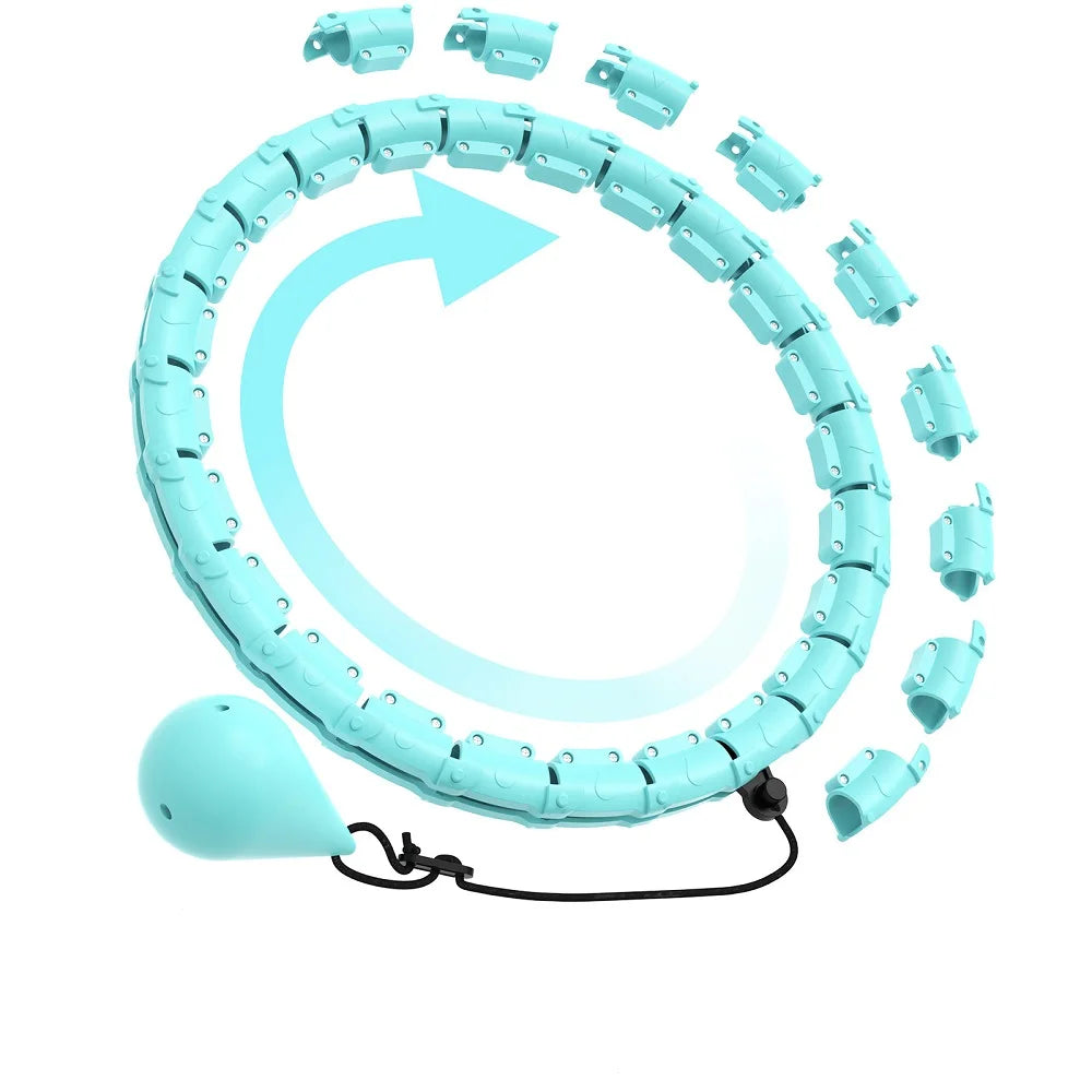 24 Knots Fitness Hoop Weighted Sport Circle Sport Weight Loss Plus Size Smart Exercise 2 In 1 Adjustable with Detachable Knots